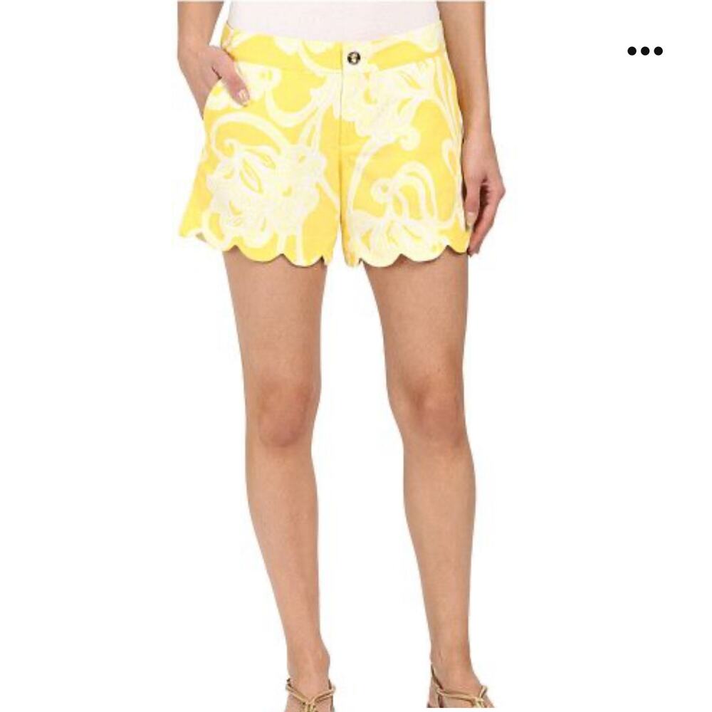 Lilly Pulitzer The Buttercup Short Scalloped Yellow Cotton Dandelion 0